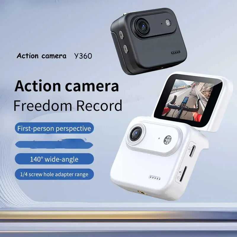 4K Ultra HD Action Camera Flip Screen VLOG Recorder Wide-angle Lens Zpaxo