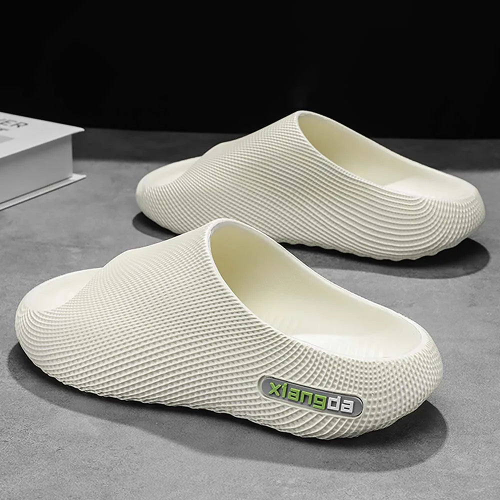 SHAJI Men Cloud Slides Summer Thick Sole Non Slip Flip Flops Fashion