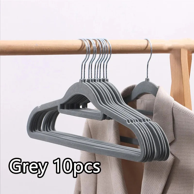 Premium Velvet Hangers Non-slip Flocked Felt Suits Shirts Closet