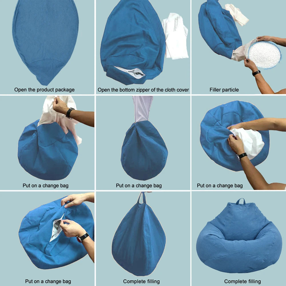 Sofa Chair Cover Soft Comfortable Chair Sofa Breathable Lazy Sofa Bed Large Fluffy Chair Decora Tear-Resistance/Footstool Cover Zpaxo