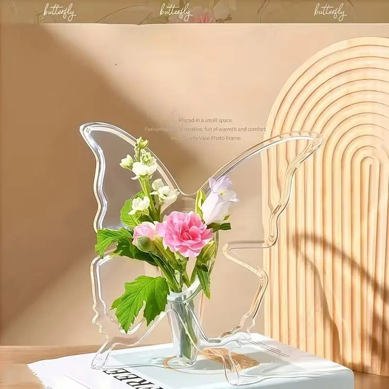 2pcs Butterfly Vase Centerpieces – Clear Acrylic Bud for Holidays, Weddings & Flower Arranging Zpaxo