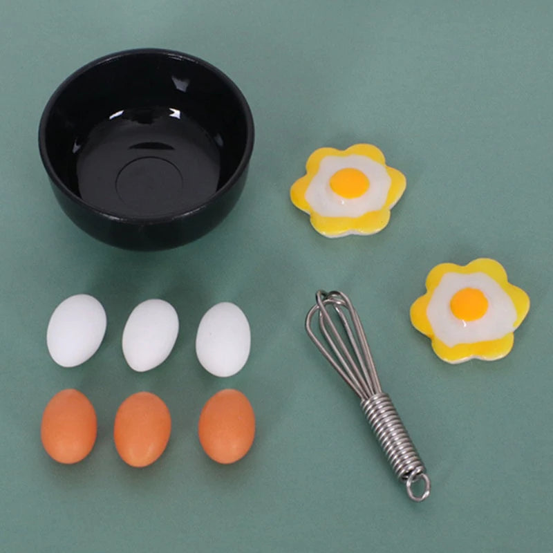 Miniature Frying Pan Egg Beater Bowl DIY Dollhouse Decor Simulation Zpaxo A1