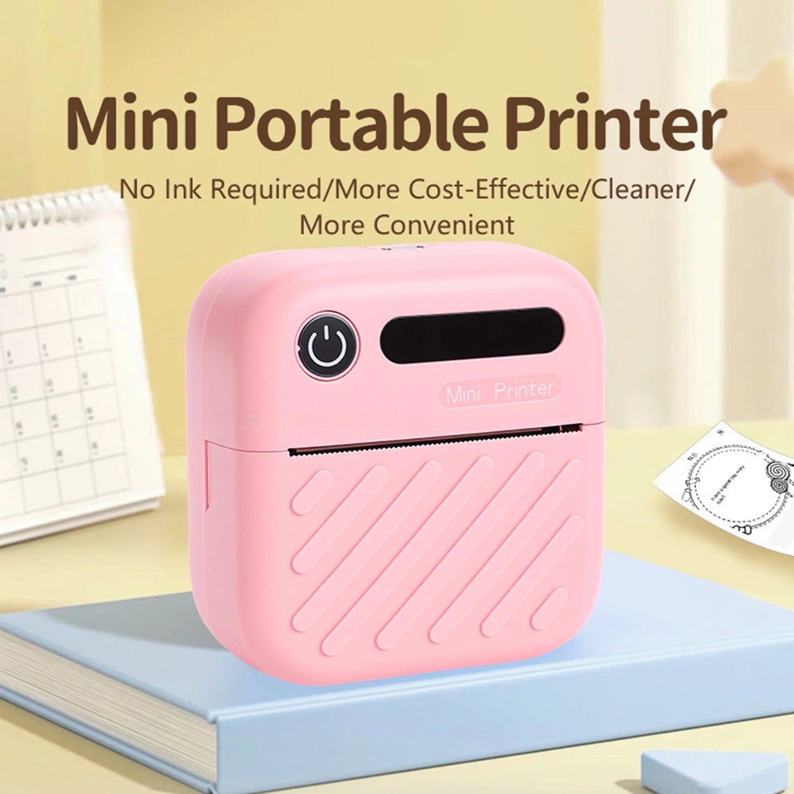 Thermal Printer 200DPI Sticker Printer Inkless APP Control Portable Bluetooth Sticker Maker Type C for Study Notes Labels Zpaxo