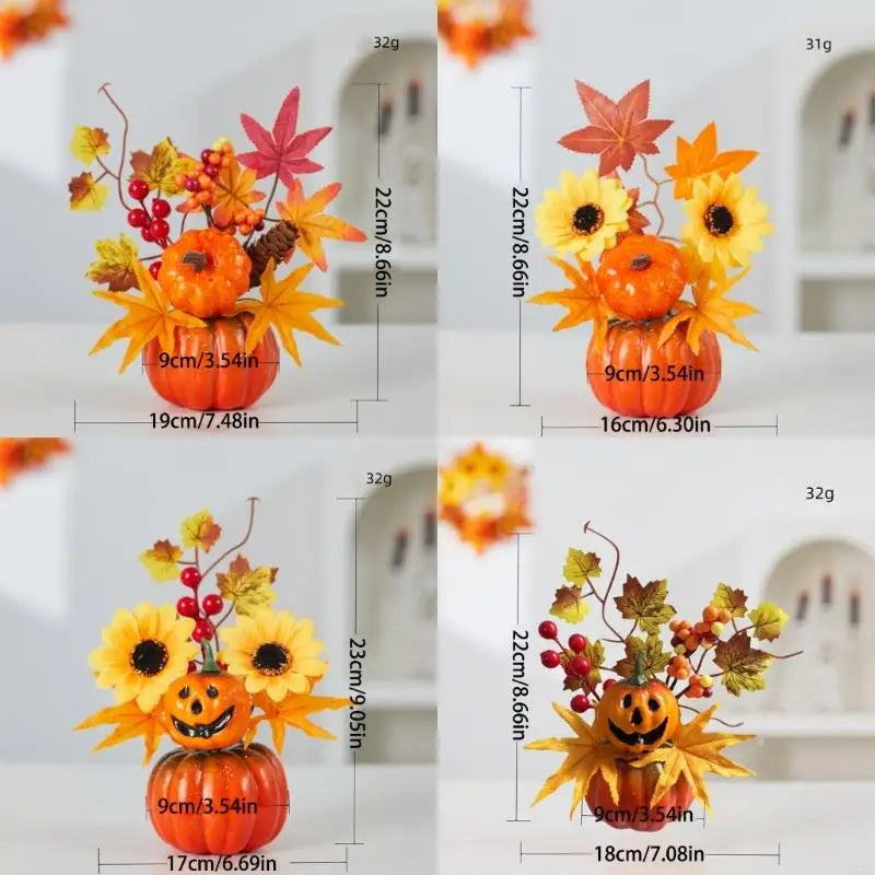 Functional Autumns Maples Pumpkins Decoration Durable Materials For Indoors Outdoor Scenes Zpaxo