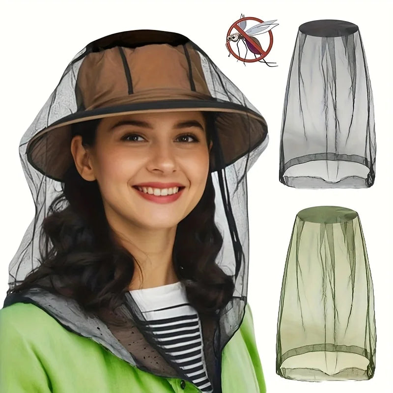 Extra-large Mosquito Head Net Face Mask Heavy-duty Fine Mesh Bug