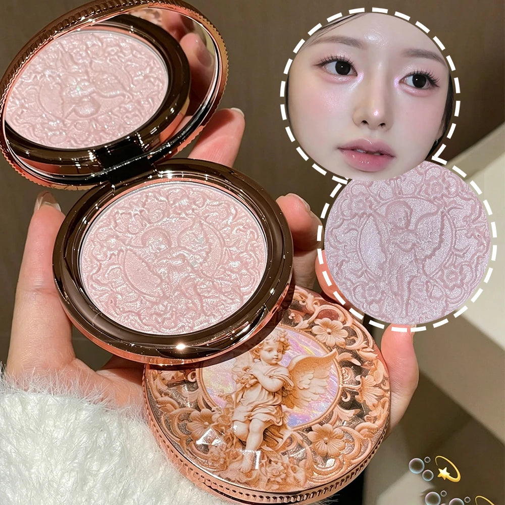 Angel Embossed Pink Highlighter Baroque Palette Glitter Pearlescent Zpaxo