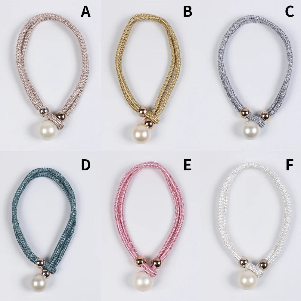 Pearl Curtain Tieback Adjustable Curtain Clip Tie Back Buckle Curtain Rope Pull-outs Curtain Decor for Home Bedroom Office Zpaxo