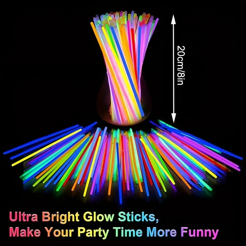 Multicolors Luminous Glow Stick Connector Fluorescence Sticks Neon