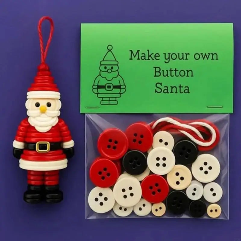 Holiday Button Decors Making Complete Christmas Craft Activity All