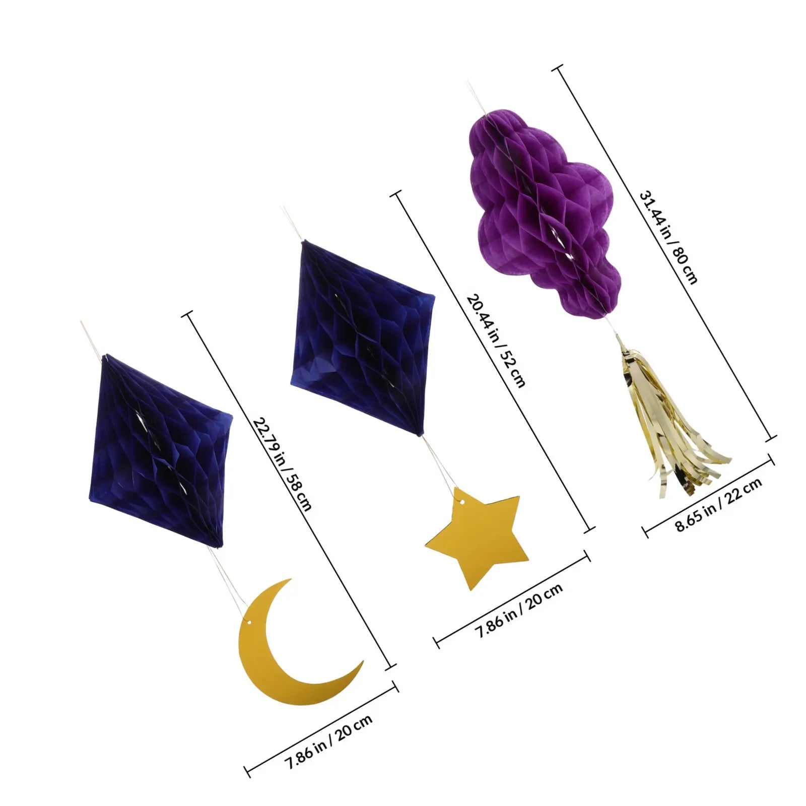 Honeycomb Paper Balls Hanging Ornaments Graduation Birthday Christmas