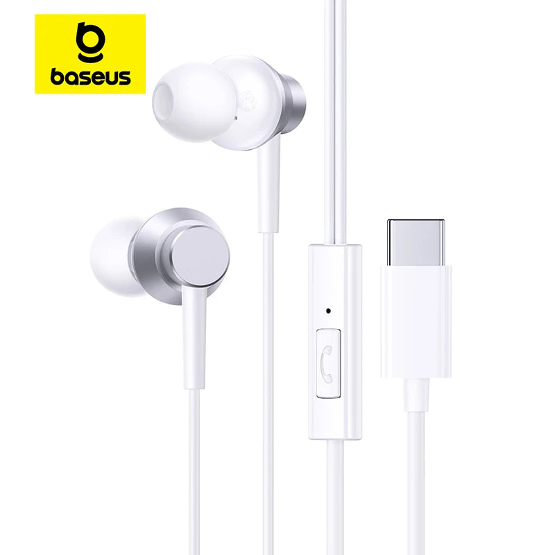 Baseus Encok HZ11 CZ11 In-ear Wired Earphones Powerful Bass Type-c Zpaxo CZ11 Moon White China Mainland