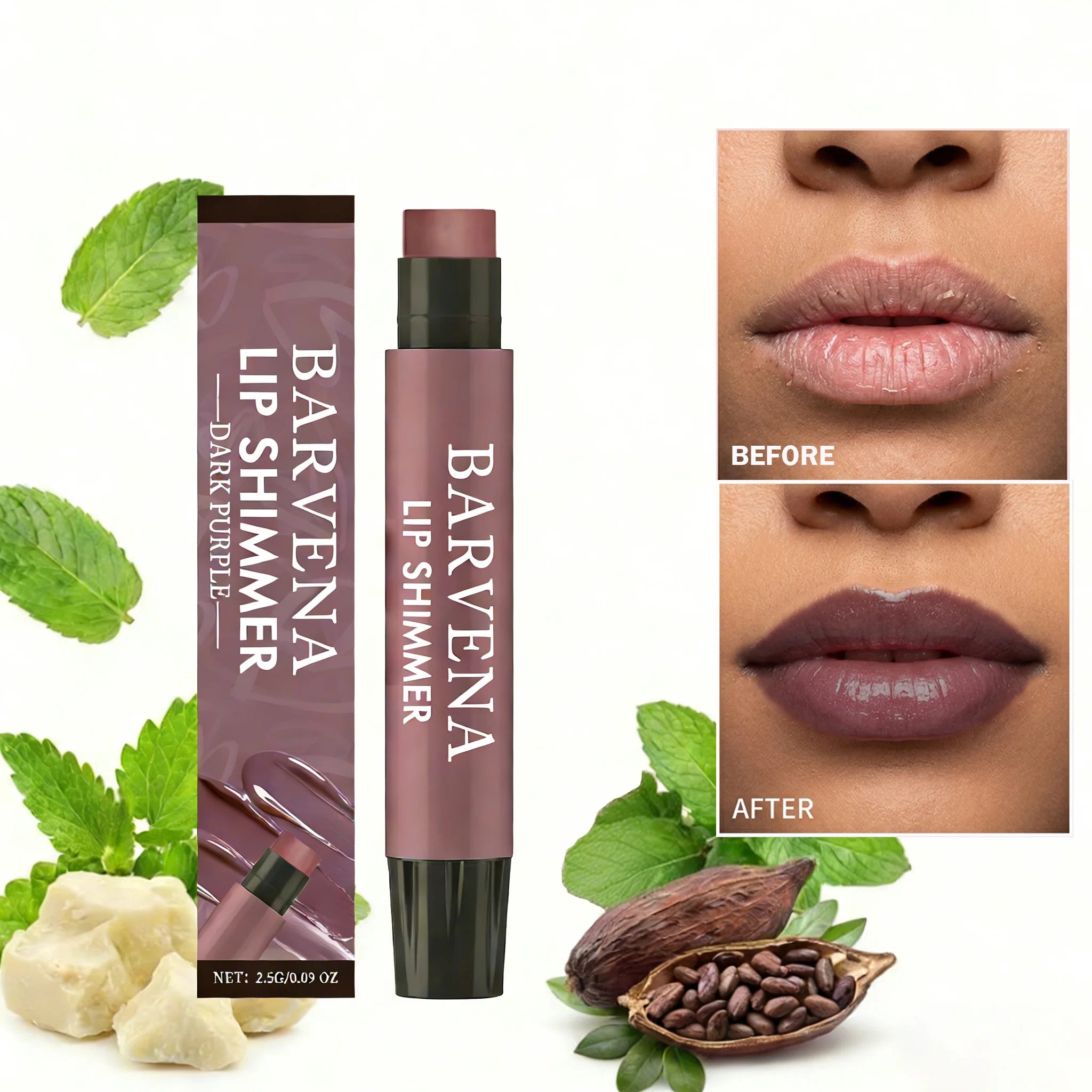 Dark Purple Tinted Lip Balm Stick – Moisturizing Shimmer Gloss Tinted Lip Balm Zpaxo