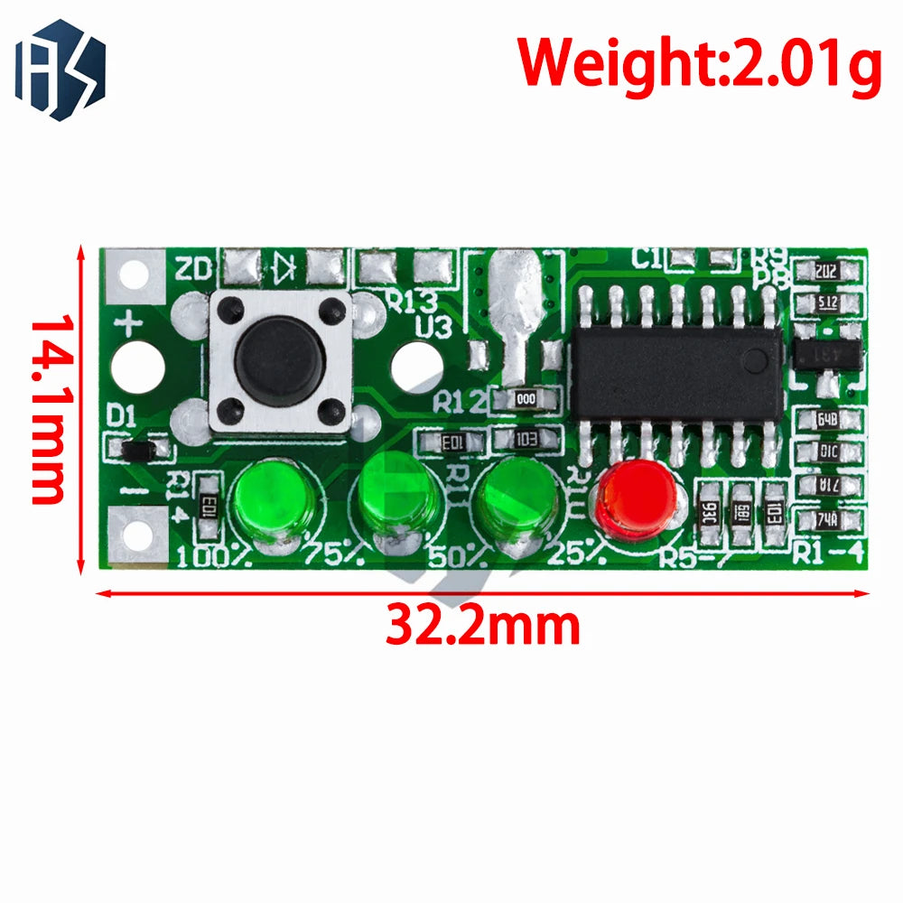 3S lithium battery tester battery level detection fourth level battery indicator light board 12V lead-acid battery level display Zpaxo