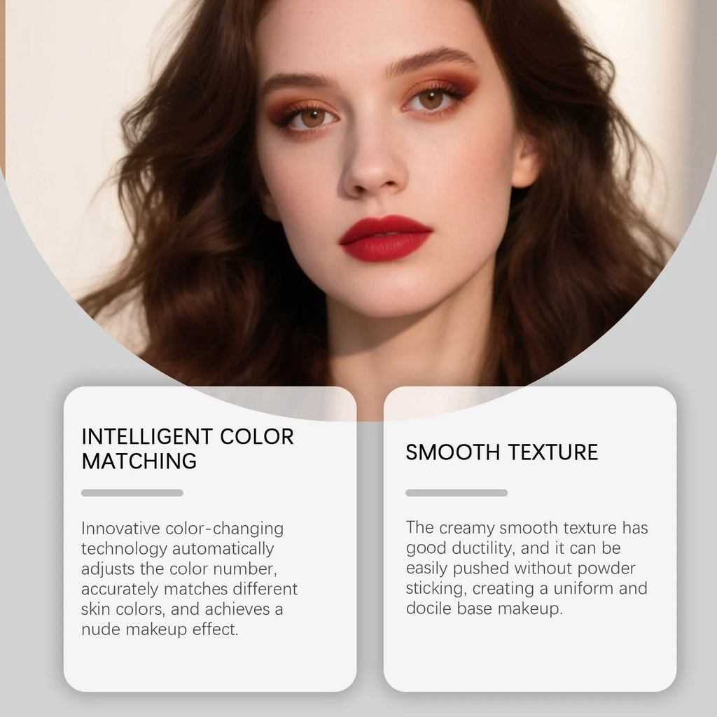 Brightening Skin Color-Changing Foundation Stick Lightweight Moisturizing Cover Skin Flaws Smooths Pores Fine Lines Matte Finish Zpaxo