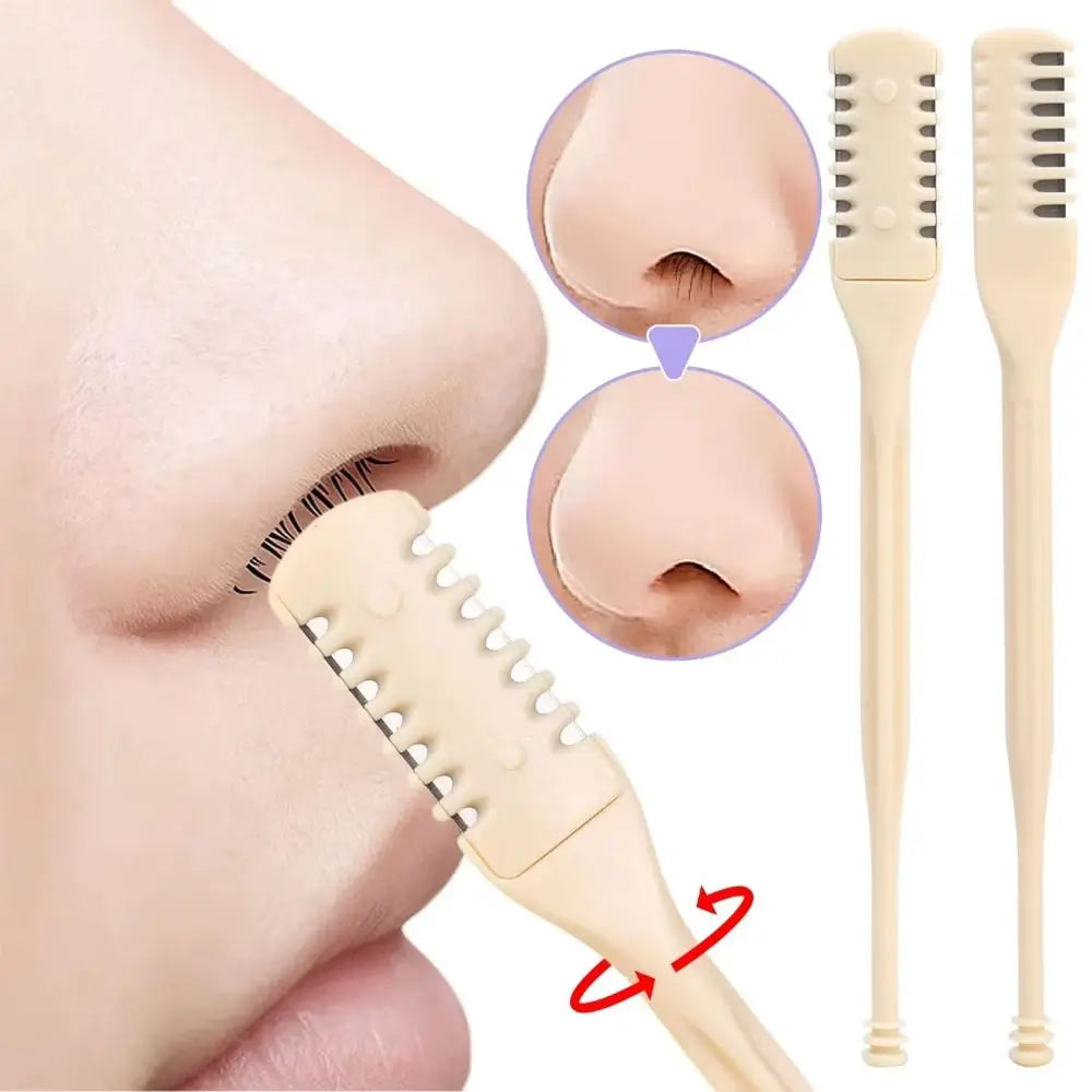 5PCS/10PCS Double Sided Nose Hair Trimmer 360 Degree Portable Nostril Cleaning Trimmer Reusable Nose Hair Scraper Hair Removal Zpaxo
