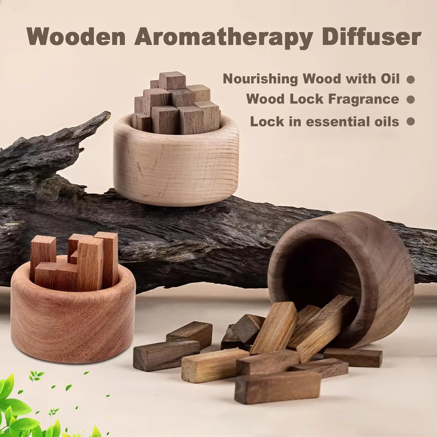Wooden Essential Oil Car & Home Diffuser – Aromatherapy Décor
