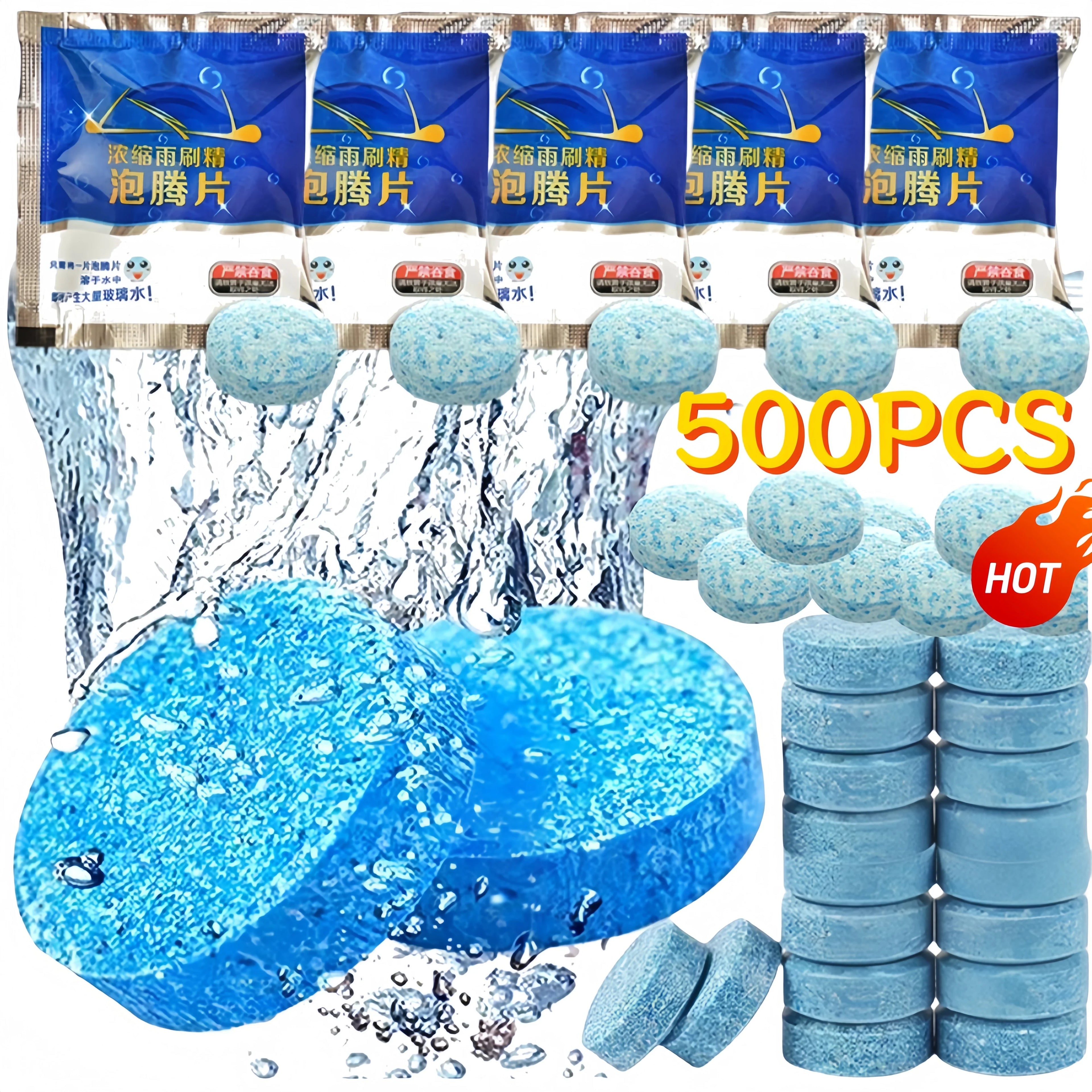 500- Car Windscreen Solid Cleaner Effervescent Tablet Auto Dust Wiper