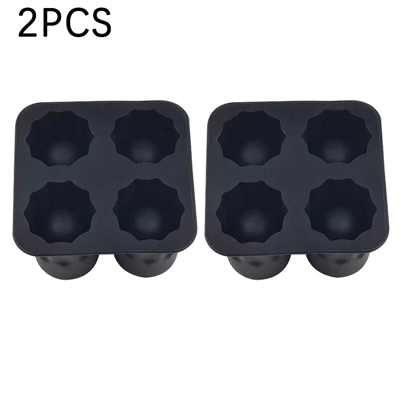 Silicone Shot Glass Mold 4 Cavities Round Ice Reusable Non-stick