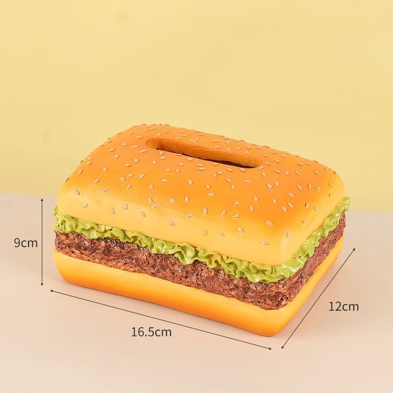 Creative Simulation Corn Paper Box Living Room Household Tissue Box Desktop Decoration Ornament Personalized Tissue Storage Box Zpaxo Square burger