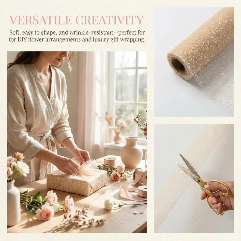Bouquet Flower Wrapping Gauze DIY Snow Yarn Material Elegant Zpaxo