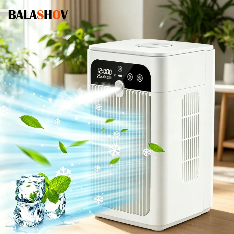 portable mist fan, spray cooling fan, rechargeable humidifier fan, digital display travel mist fan, safety lock portable fan Zpaxo