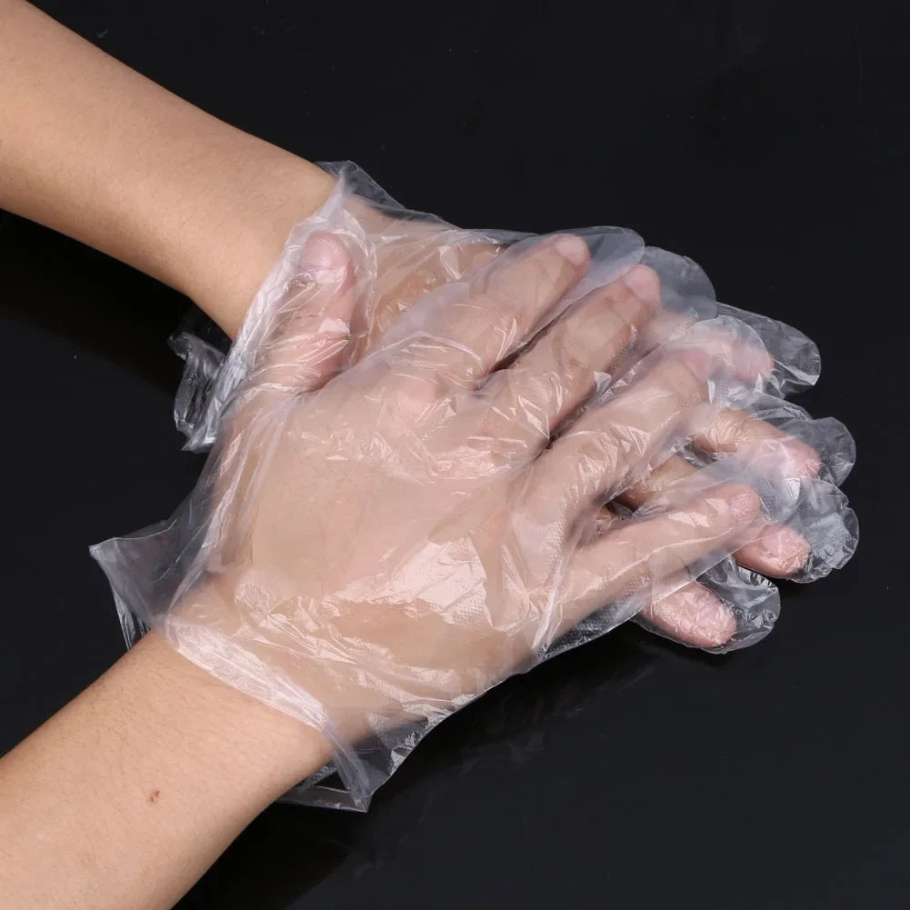 3000-100pcs Disposable Gloves Plastic Gloves Transparent Kitchen Bathroom Cleaning Gloves For DIY Cooking Kitchen Accessories Zpaxo