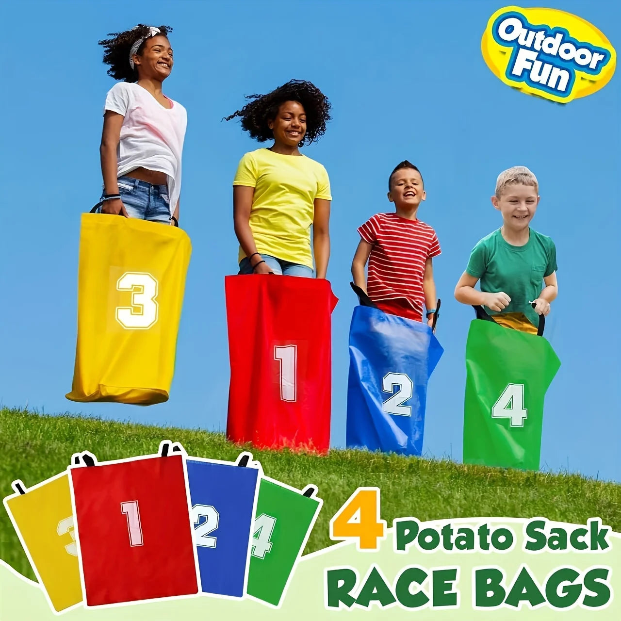 Canvas Potato Sack Game Bags Durable Kangaroo Jumping Outdoor Lawn