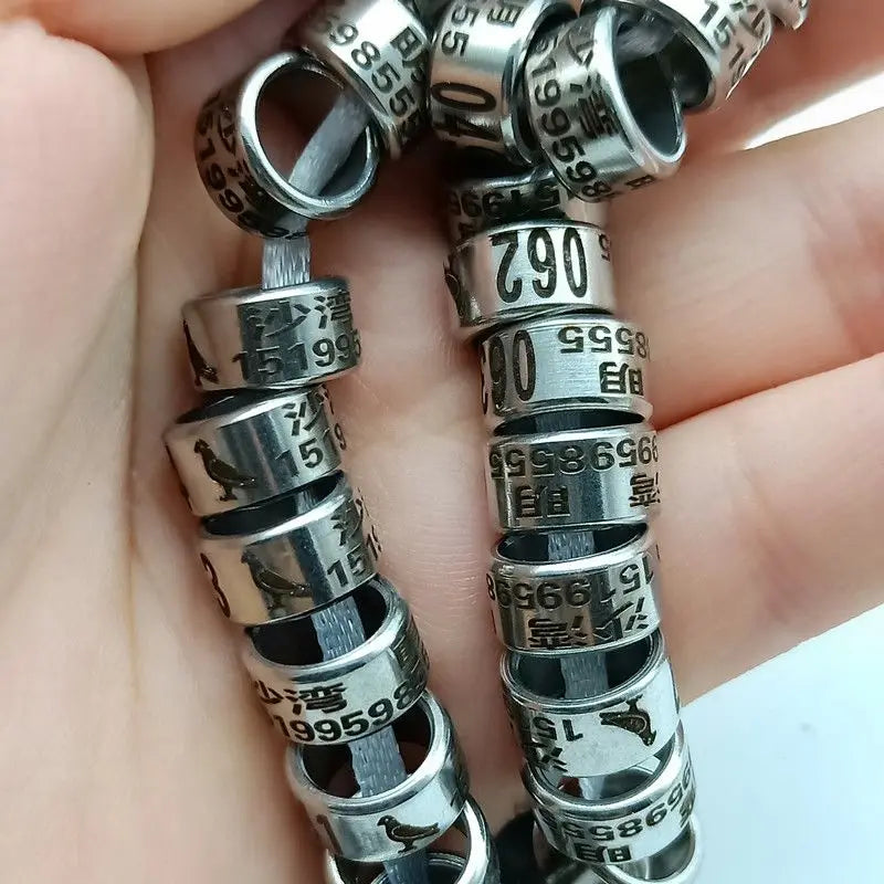Customized Bird Parrot Dove Pigeon Stainless Steel Leg Rings Custom