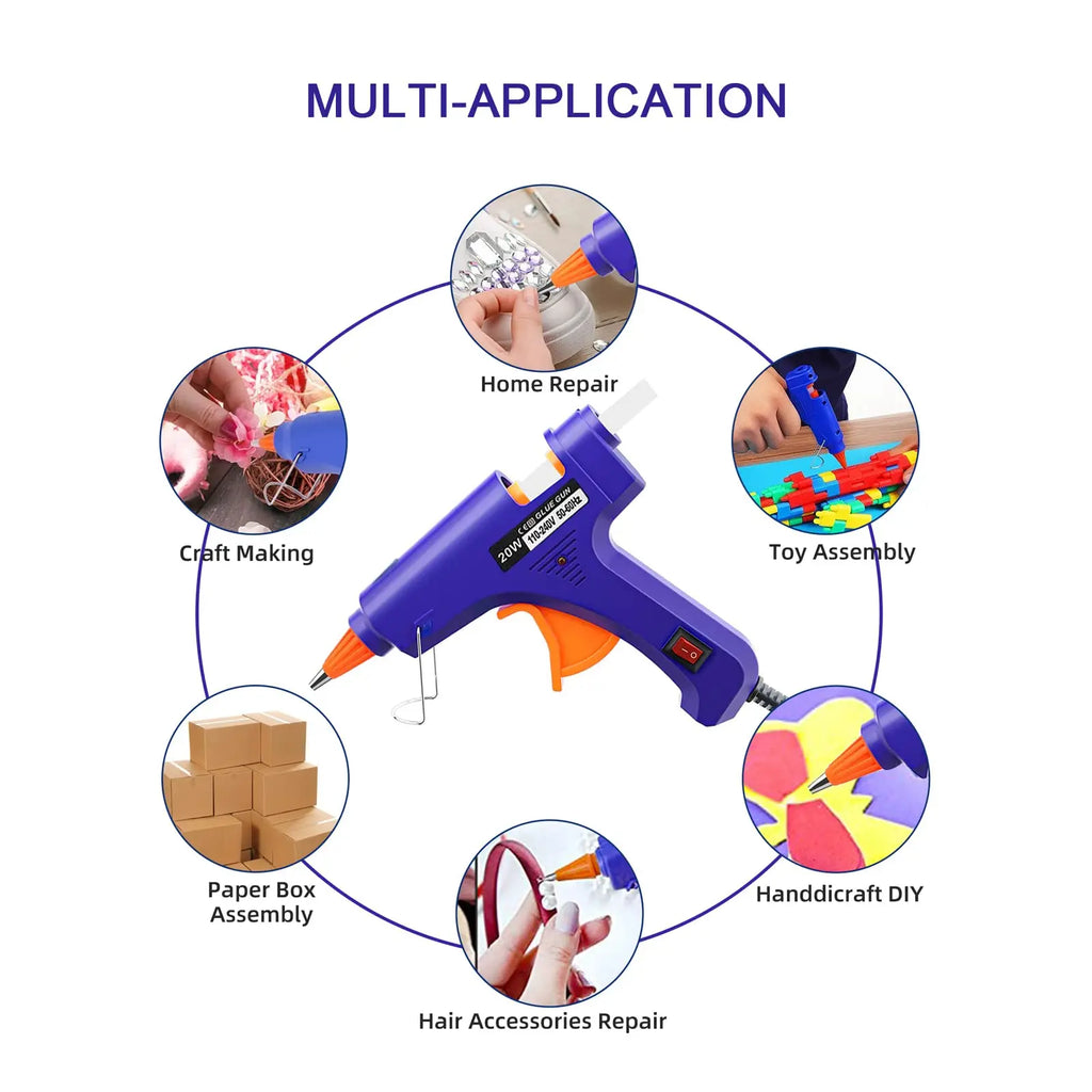 20W Hot Melt Glue Gun Household Industrial Mini Guns Electric Heat Temperature Tool Use 7mm Glue Sticks Zpaxo