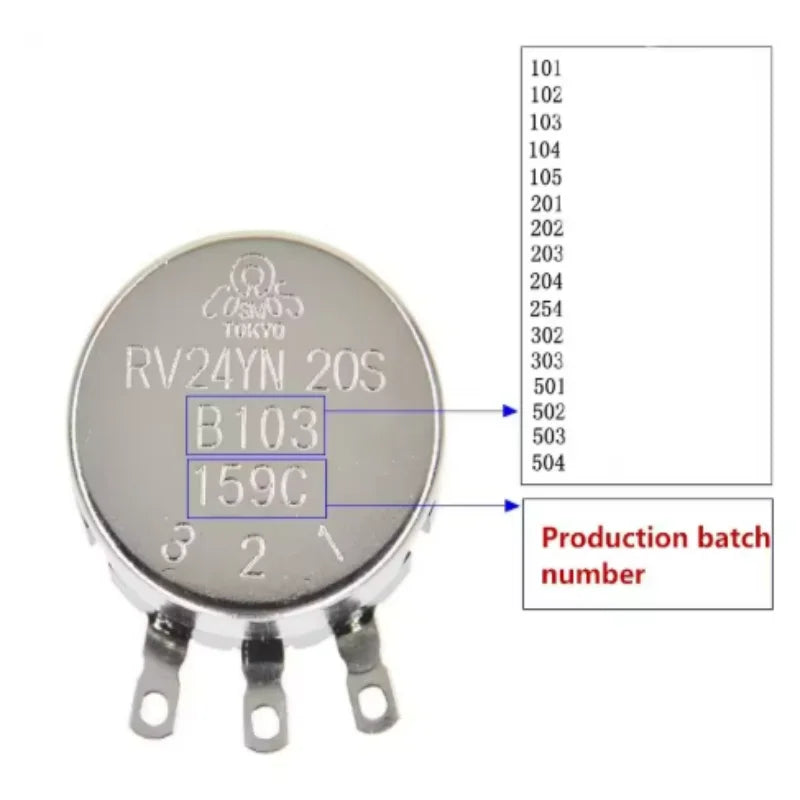 Single Turn Carbon Film Potentiometer Adjustable Resistor RV24YN20S Zpaxo