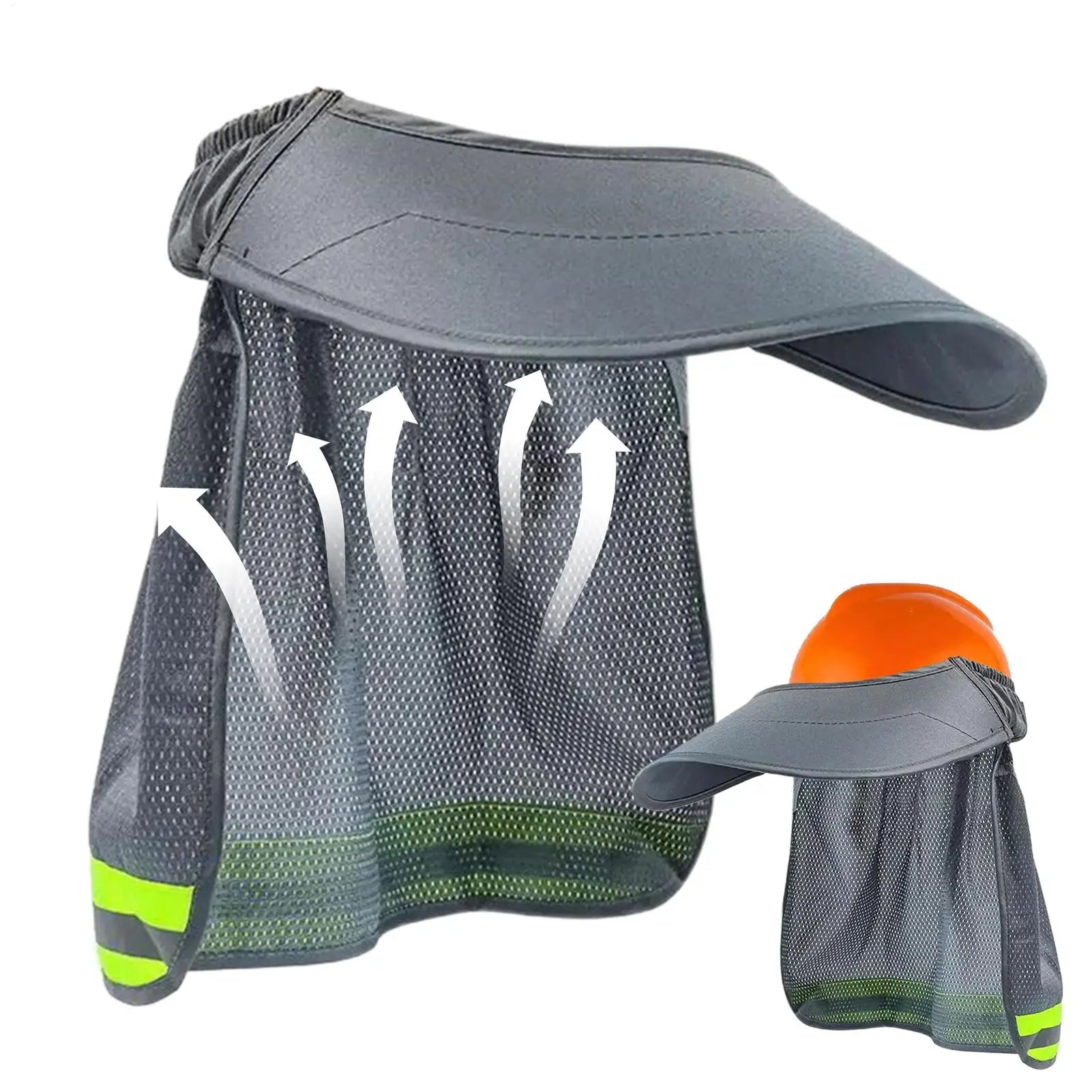 Hard Hat Sun Shade & Neck Shield with Reflective Stripe Helmet Sun Shade Zpaxo