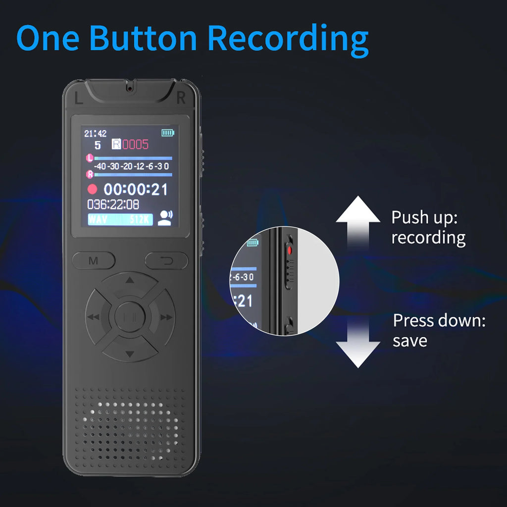 Recorder Journalists Meeting Voice Recorder 1.4inch Screen Clear Sound 50 Hours Recording Time for Professionals Meetings Zpaxo