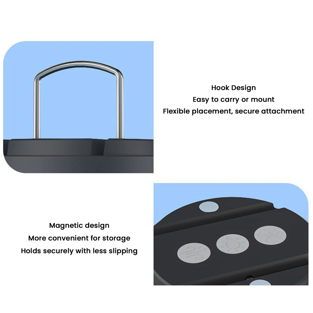 3 In1 USB Rechargeable Dimmable Canopy Fans LED Lights Hanging Tent