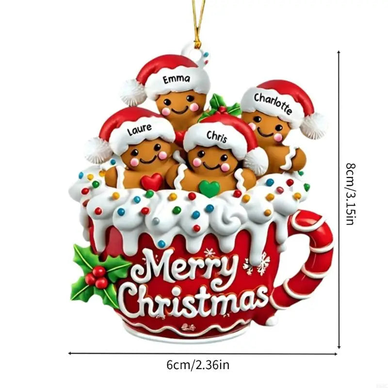 Holiday Decoration Acrylic Gingerbreads Cookie Hanging Ornament