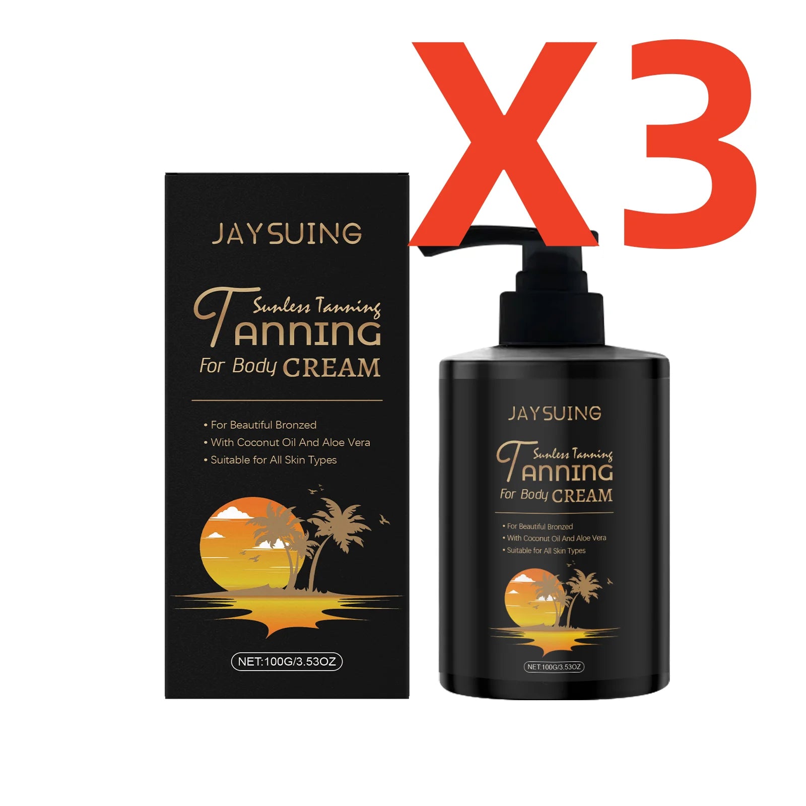 Jaysuing Sunless Self Tanner Moisturizing Bronzer Lotion Self Tanning Lotion Zpaxo 300g boxed