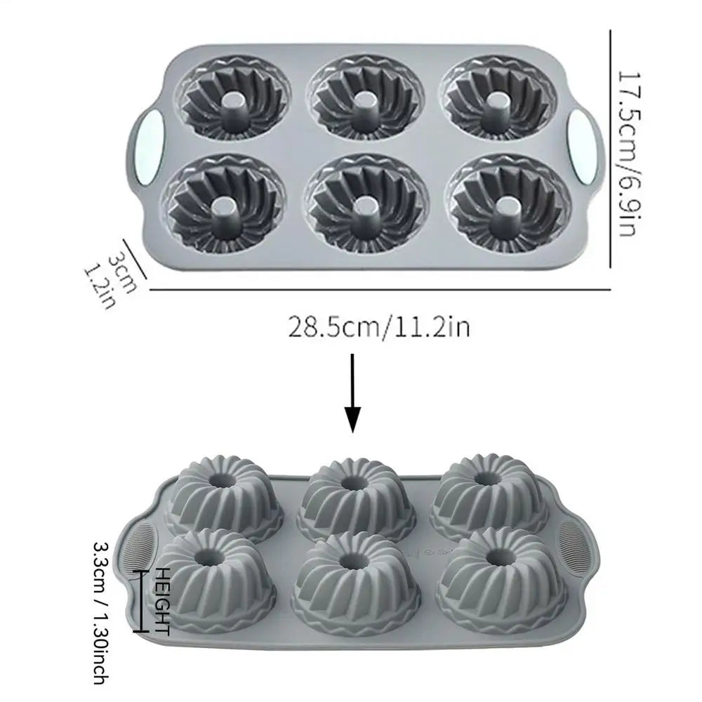 6 Cavity Silicone Mold Reusable Wreath Ice Cubes Tray Birthday