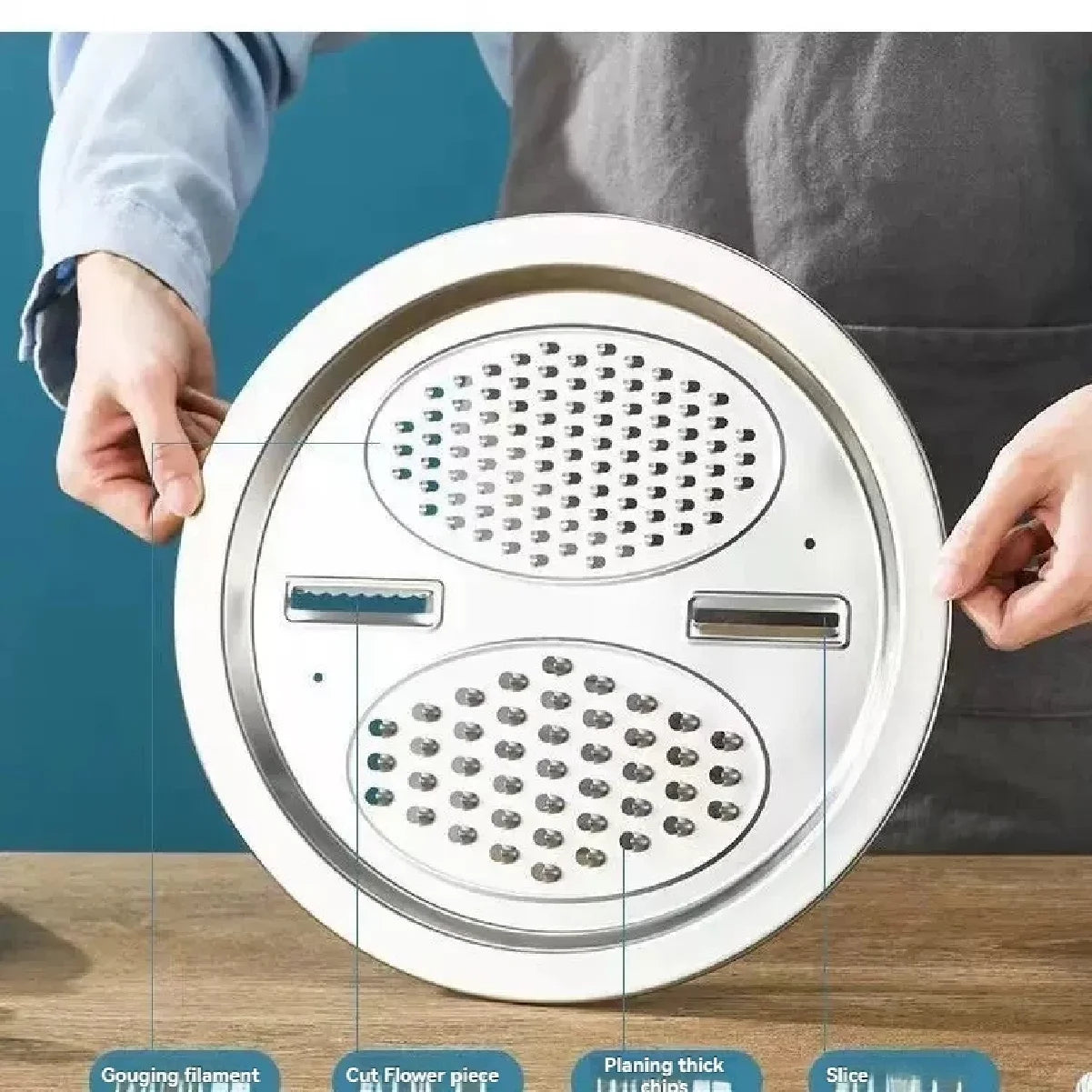 3PCS/1Set Multifunctional Vegetable Slicer Stainless Steel Blade Potato Carrot Grater Vegetable Washing Basin Drain Basket Kitch Zpaxo