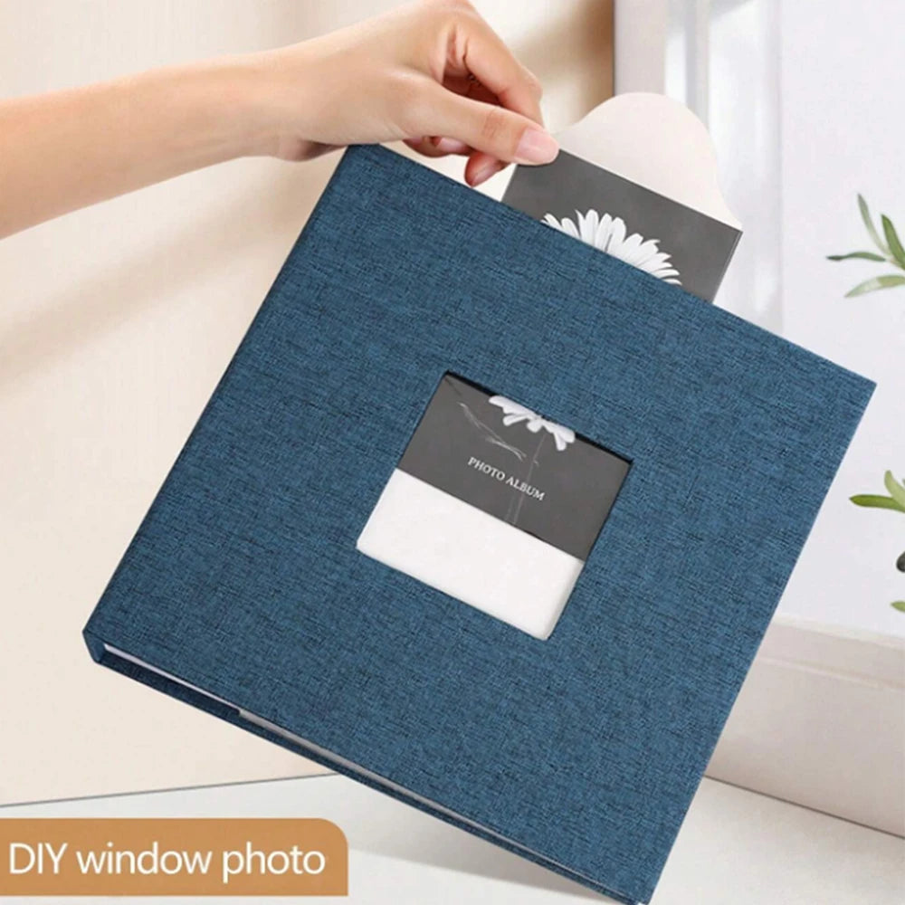 Linen Cover Photo Album 6Inch 200 Sheets Photo Album With Pockets for Photo Storage for Family Wedding Anniversary Baby Memory Zpaxo