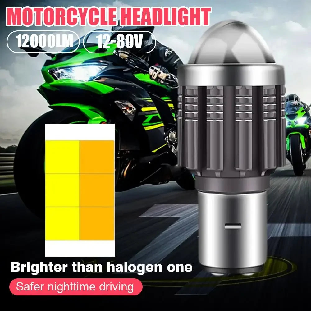Motorcycle LED Headlight H4 BA20D 12V 12000LM High/Low Beam Bulb Motorcycle LED Headlight Zpaxo