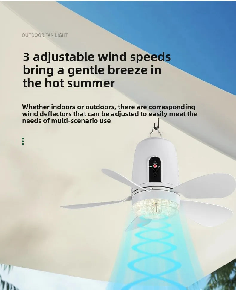2026 Solar Fan Pendant Light Adjustable Wind Speed Lighting Suitable Zpaxo