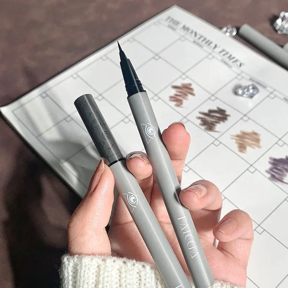 Liquid Eyebrow Pencil 4 Colors Very Fine Lying Silkworm Eyeliner Lasting Nature Water Proof Brown Gray Water-based Eyebrow Pen Zpaxo