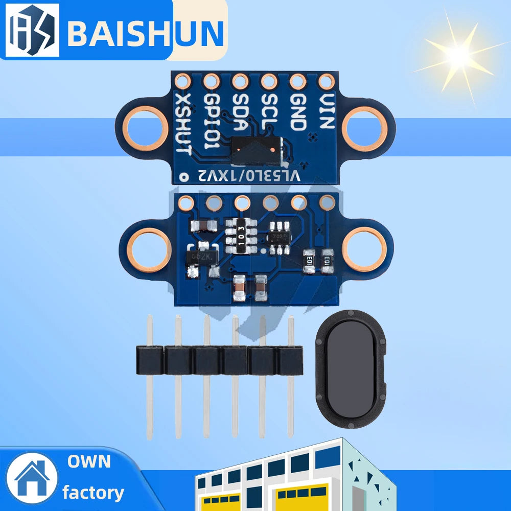 VL53L0/VL53L3CX ToF Distance Sensor, 3M 940nm IR I2C High Precision Rangefinder for Arduino Zpaxo