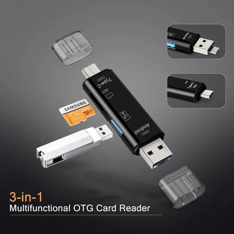 1 Multifunction USB 2 0 C Micro TF SD Memory Card Reader OTG Adapter Zpaxo