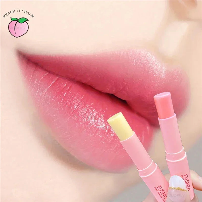 Colorless Vitality Color Lip Balm Change Lipstick Peach Girl Moisturizing Long Lasting Lip Gloss Makeup Care Repair Lip Mask Zpaxo
