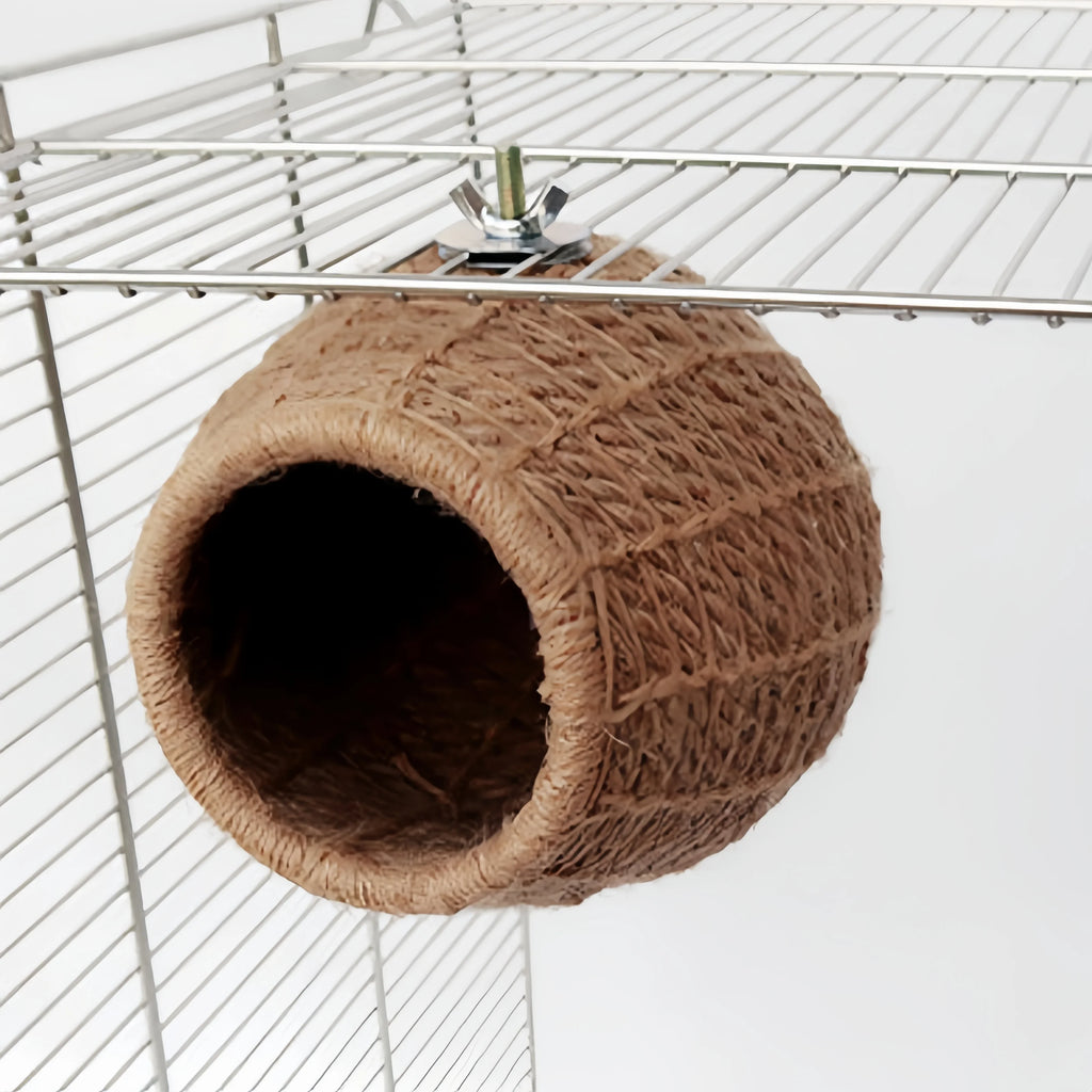 Bird Nest Cage Handmade Hemp Rope Breeding Nests Hatch House Budgie