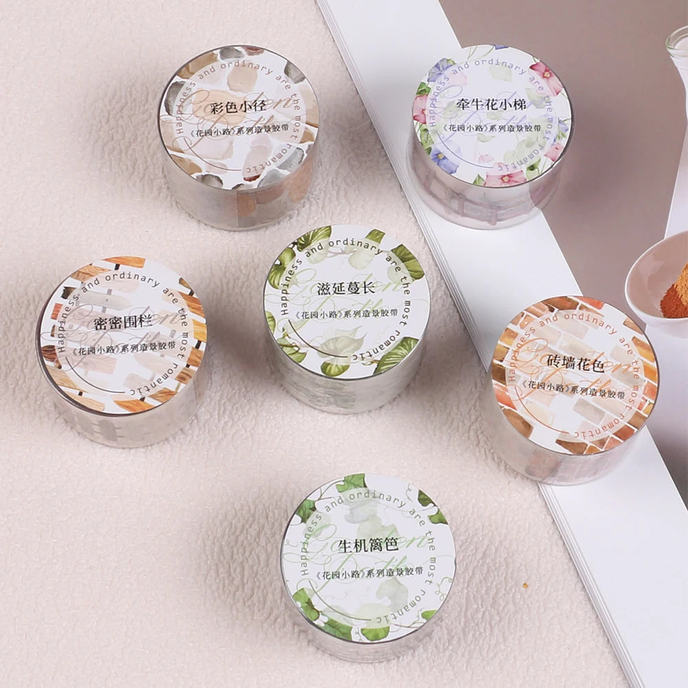 2M/Roll Garden Path Series Scene Stickers PET Scrapbook Tapes Landscaping Path Journal Scrapbooking Decorative Supplies Zpaxo