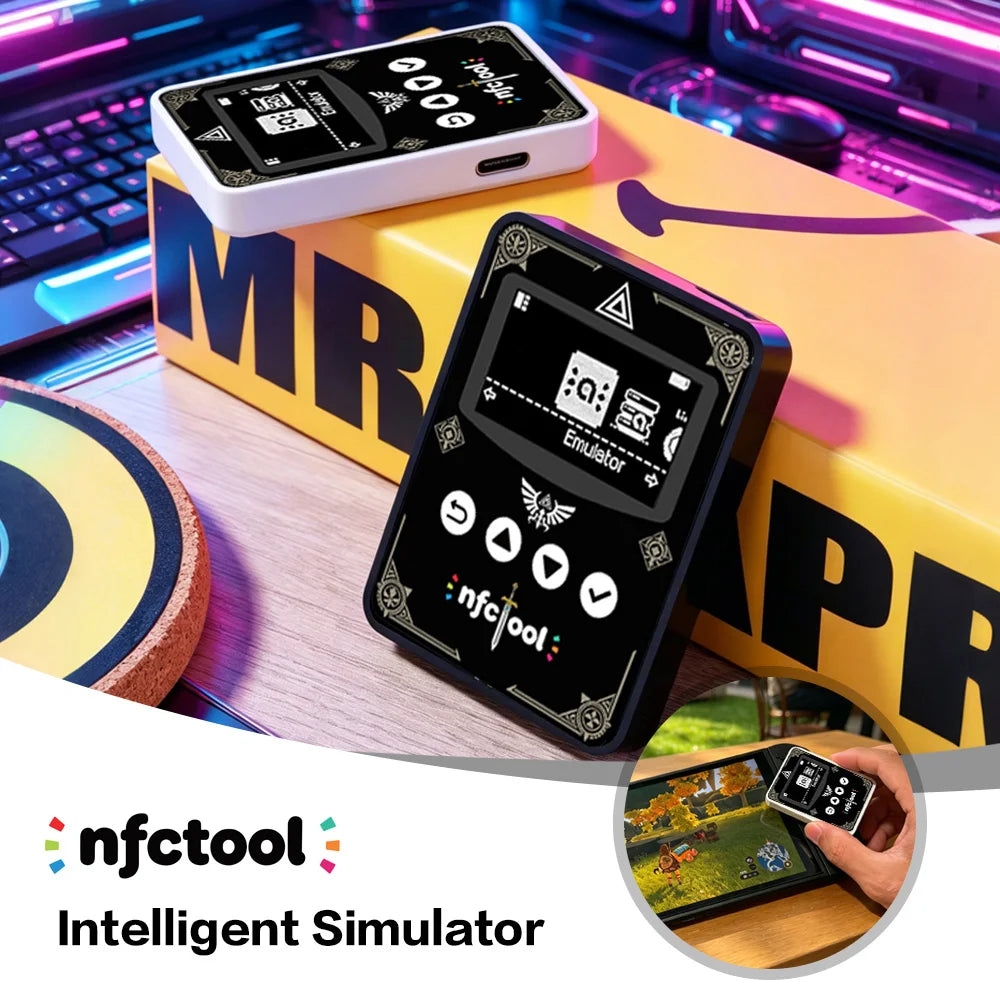 New Button-Operated Edition Smart NFC Pixl.Js Simulator For Switch/Switch 2/3DS/Wii U Support 14 Languages & OLED HD Screen Zpaxo