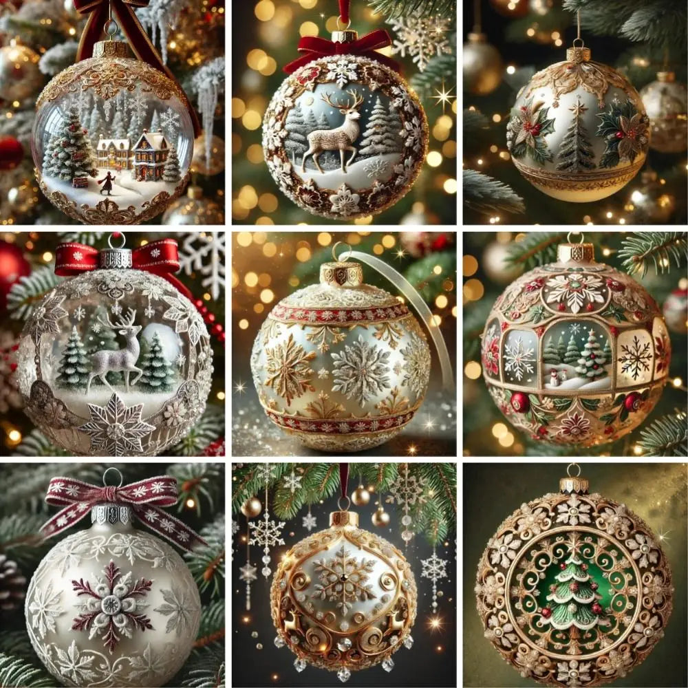 2D Acrylic Christmas Ornaments – 7-Piece Flat Pendant Set Christmas Ornament Set Zpaxo