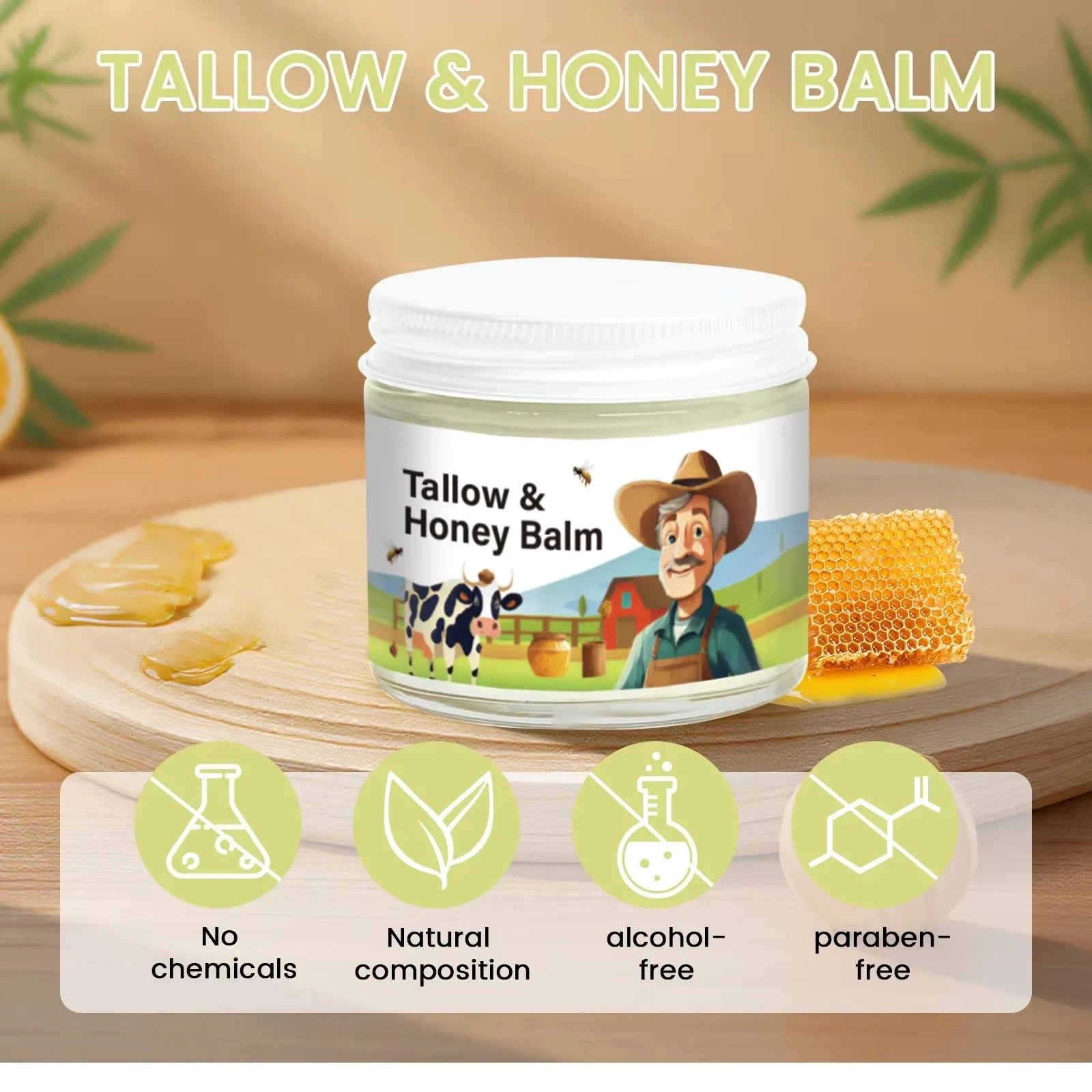 Tallow & Honey Balm Face Moisturizer – Soft, Firm Skin | Hoygi Face & Body Balm Zpaxo