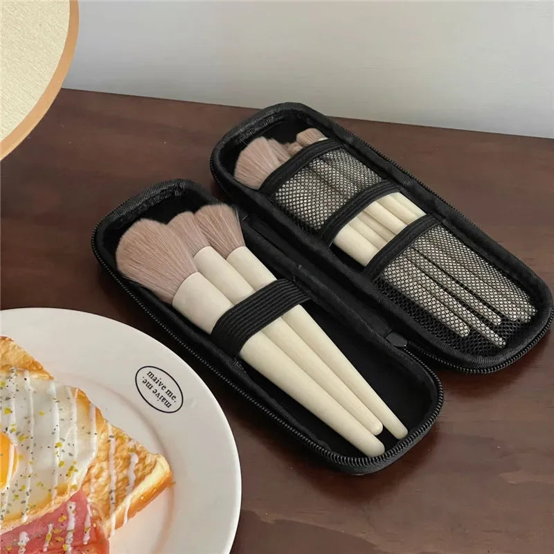 Black Cosmetic Storage Bags Waterproof Double Zipper Makeup Brushes Case Women Bag Portable Travel Brush Holder Pen case Box Zpaxo